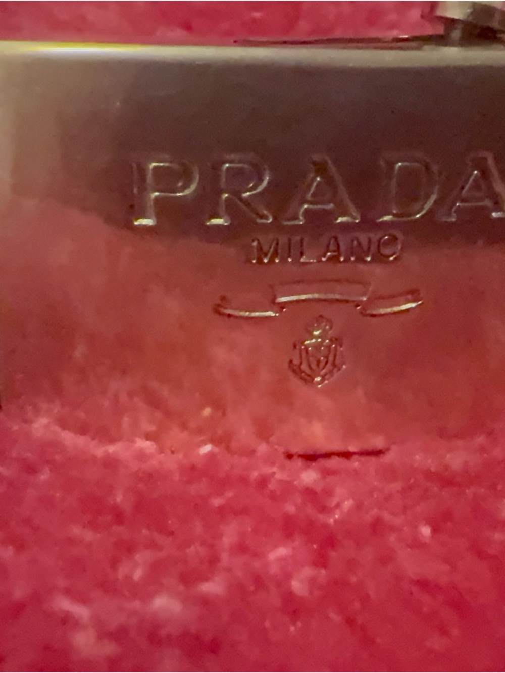 Authentic Prada Milano Black Leather Plaque Buckle Belt Size 75 Made in Italy